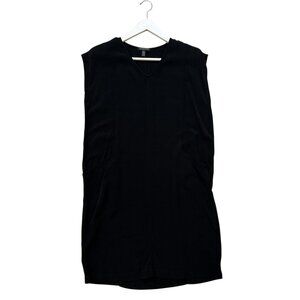 Eileen Fisher Black Tencel Sleeveless Dress with Pockets Women's size Petite S